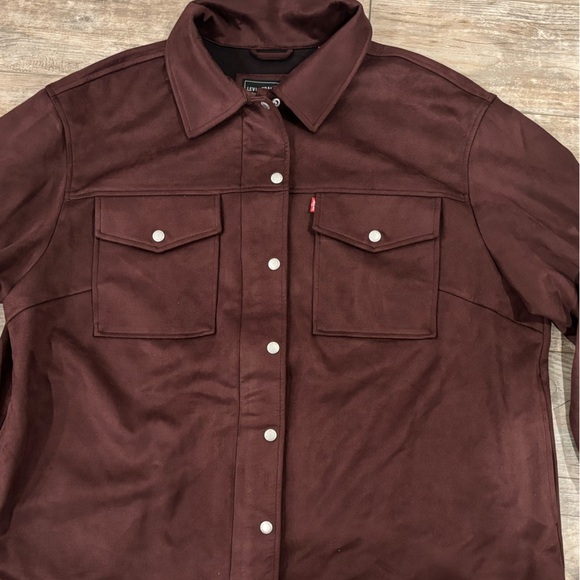 NWT Levi’s Brown Snap Faux Suede Vintage Trucker Jacket 3X - Picture 3 of 11